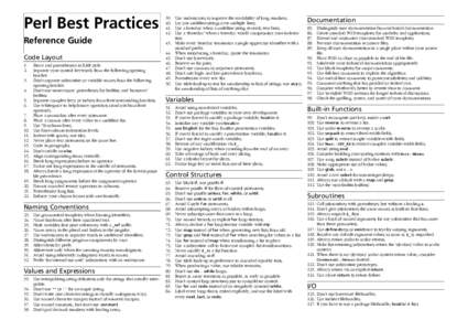 Perl Best Practices Reference Guide Code Layout.