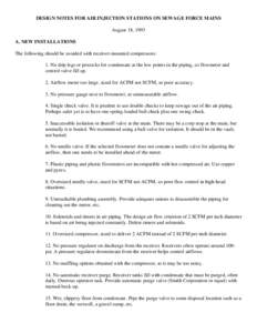 OAR Chapter 340 Division 52 Guidance - DESIGN NOTES FOR AIR INJECTION STATIONS ON SEWAGE FORCE MAINS