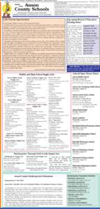 INSIDE YOUR ANSON COUNTY SCHOOLS • Supplement to THE EXPRESS • August 20, 2014 • Page 1  Anson County Schools Inside Your