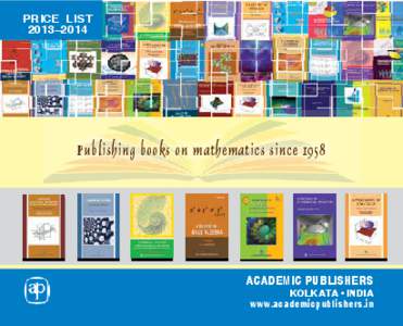 Price list 2013–2014 Publishing books on mathematics since[removed]academic publishers