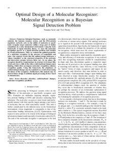 Optimal Design of a Molecular Recognizer