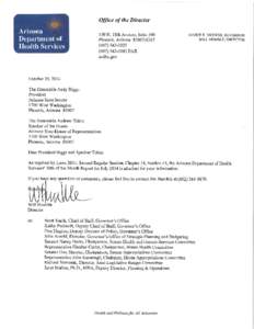 ARIZONA DEPARTMENT OF HEALTH SERVICES 30th OF THE MONTH REPORT FISCAL YEAR 2015 FOR THE MONTH ENDING July 31, 2014