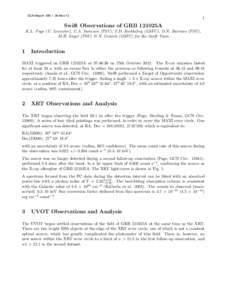 GCN Report[removed]Nov[removed]Swift Observations of GRB 121025A K.L. Page (U. Leicester), C.A. Swenson (PSU), S.D. Barthelmy (GSFC), D.N. Burrows (PSU),