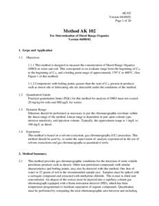 AK102 Version[removed]Page 1 of 20 Method AK 102 For Determination of Diesel Range Organics