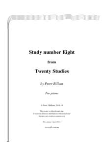 Study number Eight from Twenty Studies by Peter Billam For piano