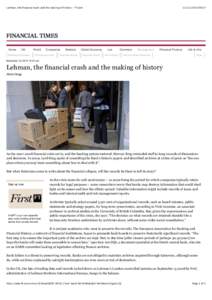 Lehman, the financial crash and the making of history - FT.com