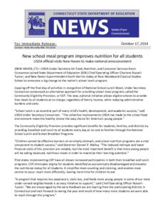 National School Lunch Act / Free school meal / Food and Nutrition Service / Education / School Breakfast Program / Lunch / Under Secretary of Agriculture for Food /  Nutrition /  and Consumer Services / Government / Child Nutrition Act / United States Department of Agriculture / Agriculture in the United States / School meal