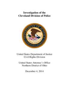Cleveland Division of Police - Findings Letter - December 4, 2014