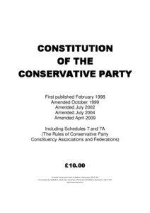 CONSTITUTION OF THE CONSERVATIVE PARTY