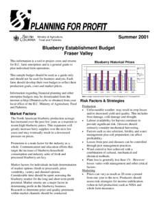 Blueberry establishment summer2001: Planning for Profit - BCMAFF