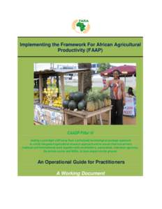 Implementing the Framework For African Agricultural Productivity (FAAP) CAADP Pillar IV making a paradigm shift away from a principally technological package approach to a truly integrated agricultural research approach 
