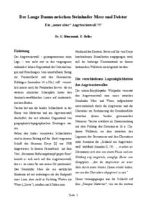 Der Lange Damm zwischen Steinhuder Meer und Deister Ein „neuer alter“ Angrivarierwall ?!? Dr. G. Hünermund, E. Heller