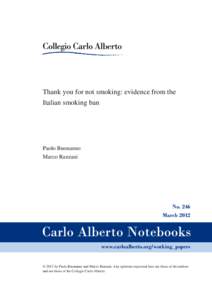 Thank you for not smoking: evidence from the Italian smoking ban