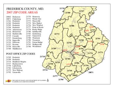 FREDERICK COUNTY, MD[removed]ZIP CODE AREAS[removed][removed]
