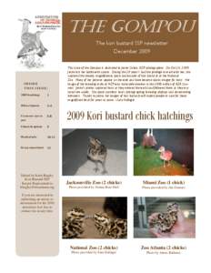 THE GOMPOU The kori bustard SSP newsletter December 2009 INSIDE THIS ISSUE: