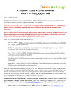 Microsoft Word - AAC_SevereWeatherAdvisory_UPDATE-6_08[removed]doc