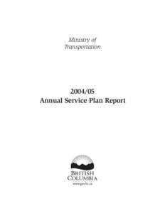 Ministry of Transportation[removed]Annual Service Plan Report