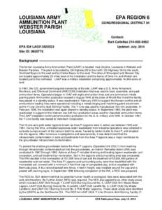 Earth / Pollution / Environmental chemistry / Soil chemistry / Soil contamination / Louisiana Army Ammunition Plant / Doyline /  Louisiana / Superfund / Groundwater / Environment / Webster Parish /  Louisiana / Minden /  Louisiana