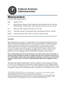 Federal Aviation Administration Memorandum  FAA Order[removed], Guidance Memo #6 1