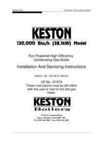 WD52The Keston 130 Condensing Boiler Fan Powered High Efficiency Condensing Gas Boiler