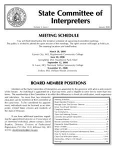 State Committee of Interpreters[removed]Volume 5, Issue 2 January 2008