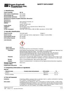 SAFETY DATA SHEET  1. Identification Product identifier  MC-30