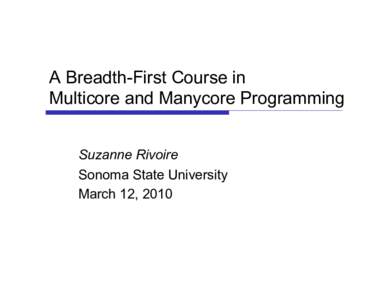 Parallel computing / Computing / Computer programming / IT infrastructure / Manycore processor / Multi-core processor / OpenMP