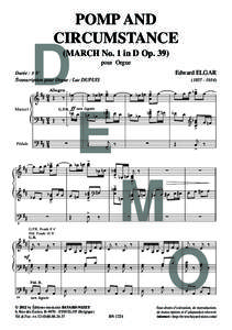 POMP AND CIRCUMSTANCE D  (MARCH No. 1 in D Op. 39)