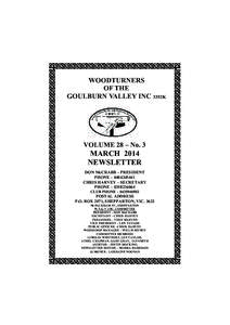 WOODTURNERS OF THE GOULBURN VALLEY INC 3352K VOLUME 28 – No. 3