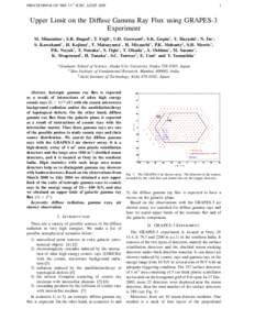 ´ Z´ 2009 PROCEEDINGS OF THE 31st ICRC, ŁOD 1  Upper Limit on the Diffuse Gamma Ray Flux using GRAPES-3