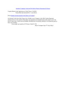 Southern Campaign American Revolution Pension Statements & Rosters Virginia Bounty-Land Application of John Chaves VAS1081 Transcribed and annotated by C. Leon Harris [From bounty-warrant records in the Library of Virgin