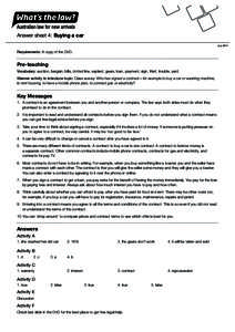 Answer sheet 4: Buying a car July 2011 Requirements: A copy of the DVD.