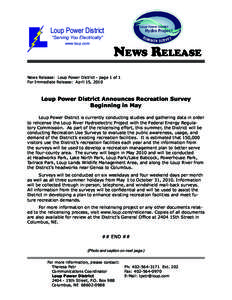 Loup Power District “Serving You Electrically” www.loup.com News Release