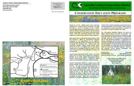 LAMOILLE COUNTY CONSERVATION DISTRICT  NON-PROFIT ORG. U.S. PAID MORRISVILLE, VT PERMIT NO. 38