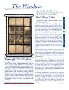 The Window  Volume 1, No. 10 On Historic Preservation