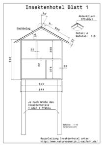 Insektenhotel Blatt 1 Abdeckblech 370x80x1 Dachbelag