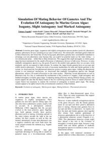 Behavior / Reproductive system / Sex / Gender / Isogamy / Anisogamy / Oogamy / Female / Male / Biology / Reproduction / Germ cells