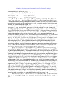 Southern Campaign American Revolution Pension Statements & Rosters Pension Application of James Carr S32157 Transcribed and annotated by C. Leon Harris State of Indiana } Ss Johnson Probate Court Johnson County }