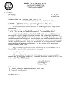 DEFENSE CONTRACT AUDIT AGENCY DEPARTMENT OF DEFENSE 8725 JOHN J. KINGMAN ROAD, SUITE 2135 FORT BELVOIR, VA[removed]IN REPLY REFER TO