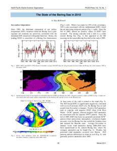 North Pacific Marine Science Organization  PICES Press Vol. 19, No. 1 The State of the Bering Sea in 2010 by Skip McKinnell