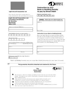 Light Aircraft Association Direct Debit Form