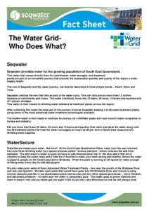 Filters / Seqwater / WaterSecure / SEQ Water Grid / LinkWater / Water treatment / Water supply / Reverse osmosis / Desalination / States and territories of Australia / Queensland / Chemistry