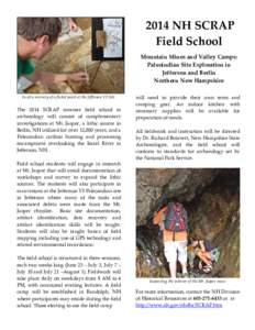 2014 NH SCRAP Field School Mountain Mines and Valley Camps: Paleoindian Site Exploration in Jefferson and Berlin Northern New Hampshire