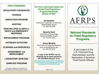 FEED STANDARDS REGULATORY FOUNDATION TRAINING INSPECTION PROGRAM AUDITING FEED-RELATED ILLNESS or