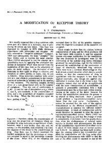 Brit. J. Pharmacol[removed]), 11, 379.  A MODIFICATION OF RECEPTOR THEORY