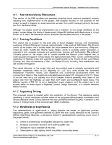 Environmental Impacts Analysis – Aesthetics/Visual Resources  4.1 AESTHETICS/VISUAL RESOURCES