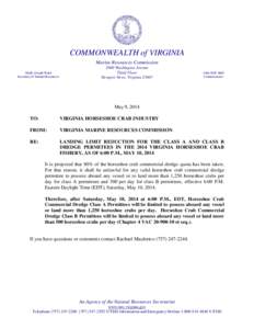 COMMONWEALTH of VIRGINIA Marine Resources Commission Molly Joseph Ward Secretary of Natural Resources[removed]Washington Avenue