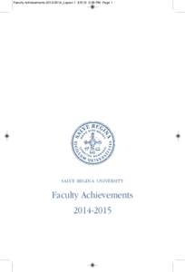 Faculty Achievements 2013-2014_Layout:39 PM Page 1  SALVE REGINA UNIVERSITY Faculty Achievements