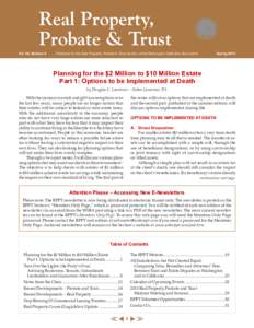 Real Property, Probate & Trust Real Property, Probate & Trust		  Vol. 40, Number 2