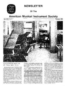 NEWSLETTER Of The American Musical Instrument S,?ciety February 1990